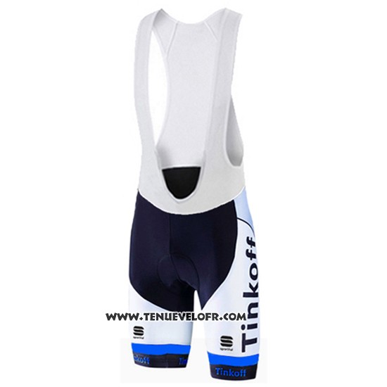 2016 Maillot Ciclismo Tinkoff Bleu et Noir Manches Courtes et Cuissard